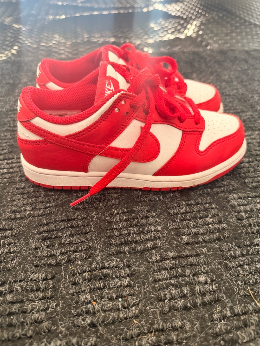 Nike Kids Red and White Low-Top Sneakers